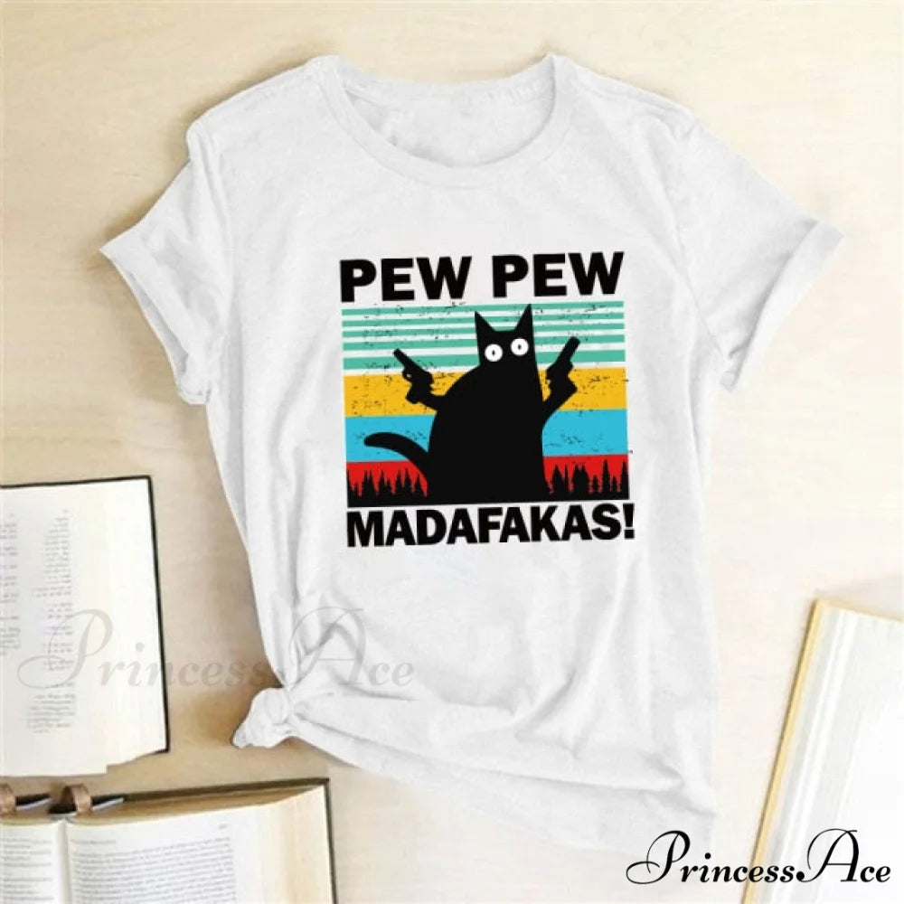 Graphic Tees Funny Shirts White 2 / S