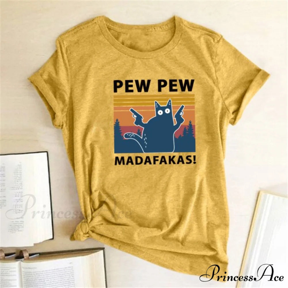 Graphic Tees Funny Shirts yellow / S