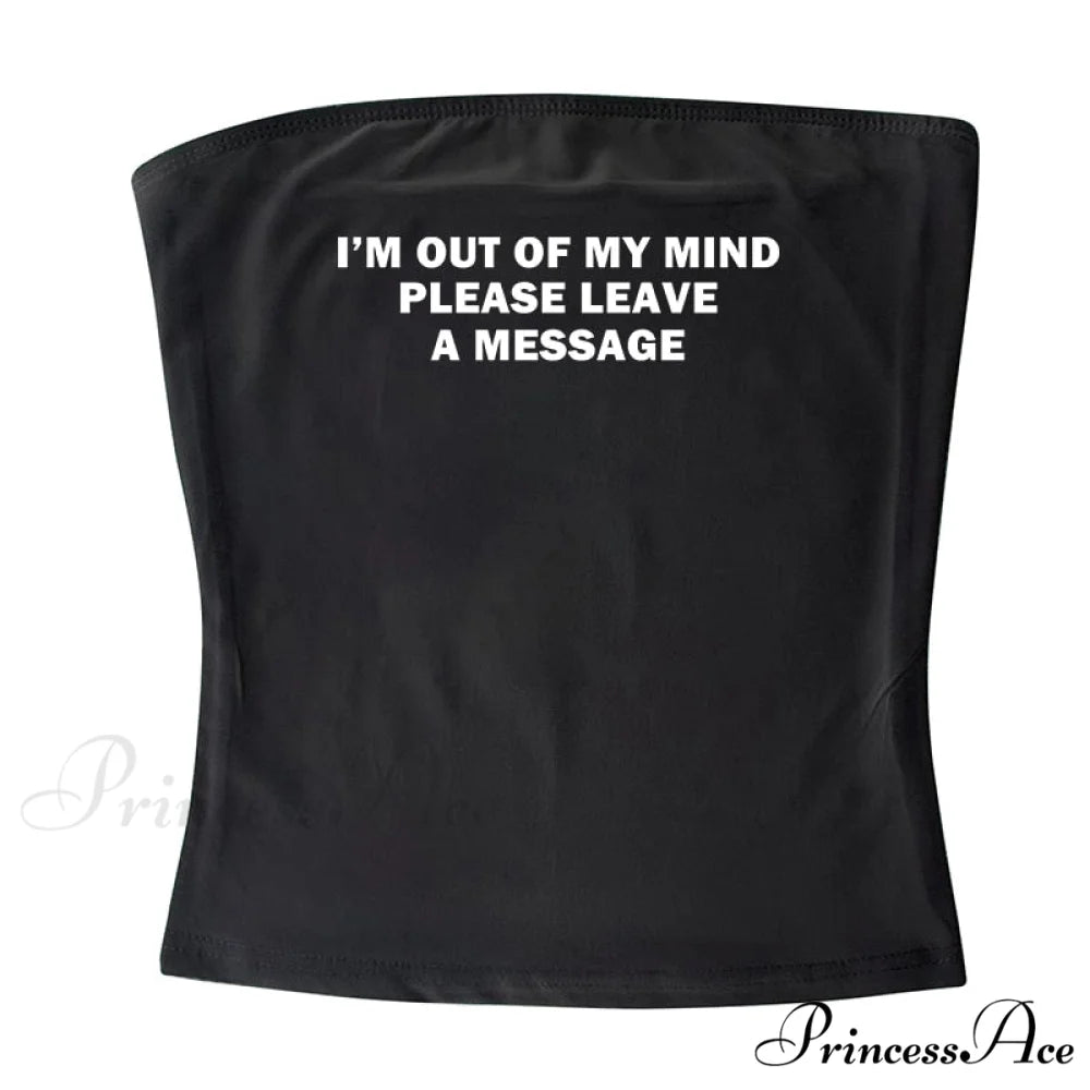 Graphic Text Stylish Cami Top Navy Blue / S