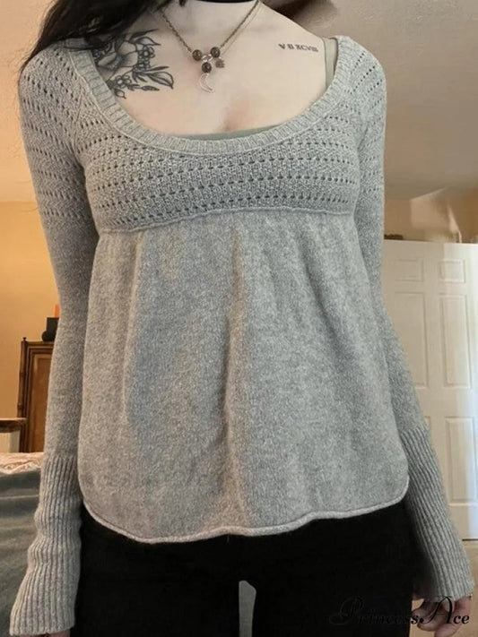 Gray Cutout Graceful Short Sleeve Tee Gray / S