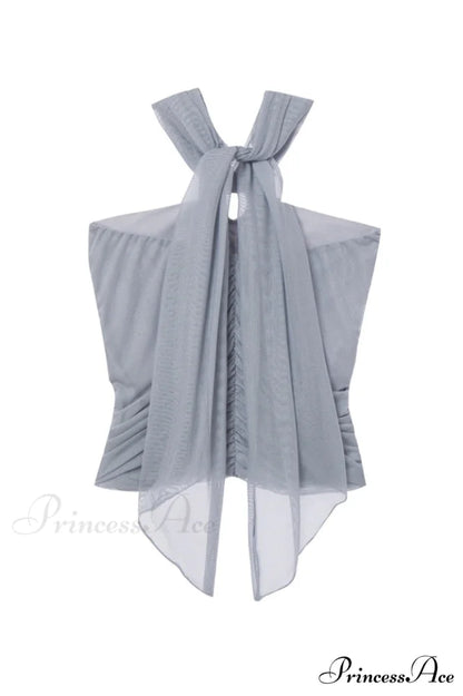 Gray Elegant Ruched Camisole