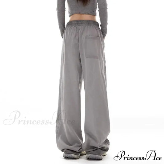 Gray Striped Movement Informal Trousers pants-241228
