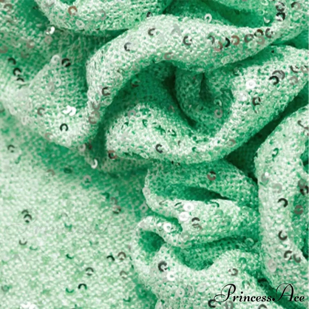 Green 3D Flower Charming Sequin Cami Maxi Dress