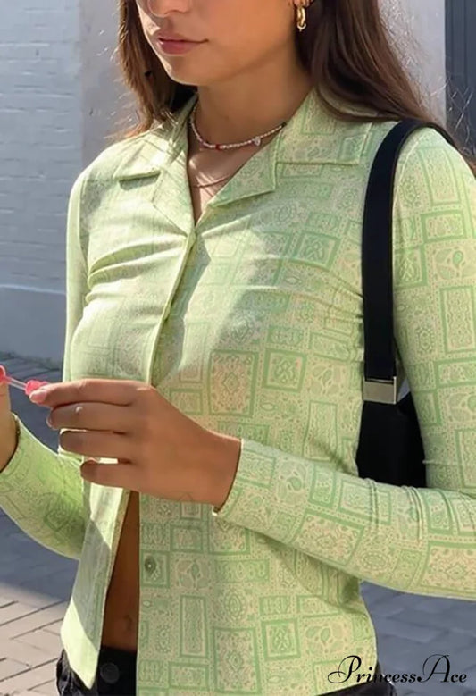 Green Knitted Graceful Bandeau Top Green / S