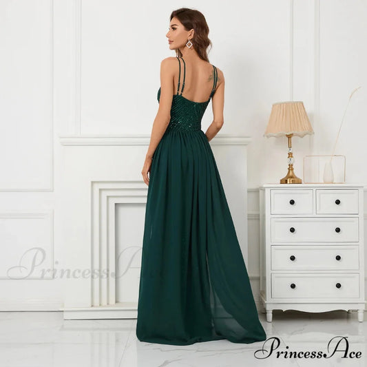 Green Off Shoulder Tassel Sequin Evening Dress Sexy Cross Back Christmas Party Dress