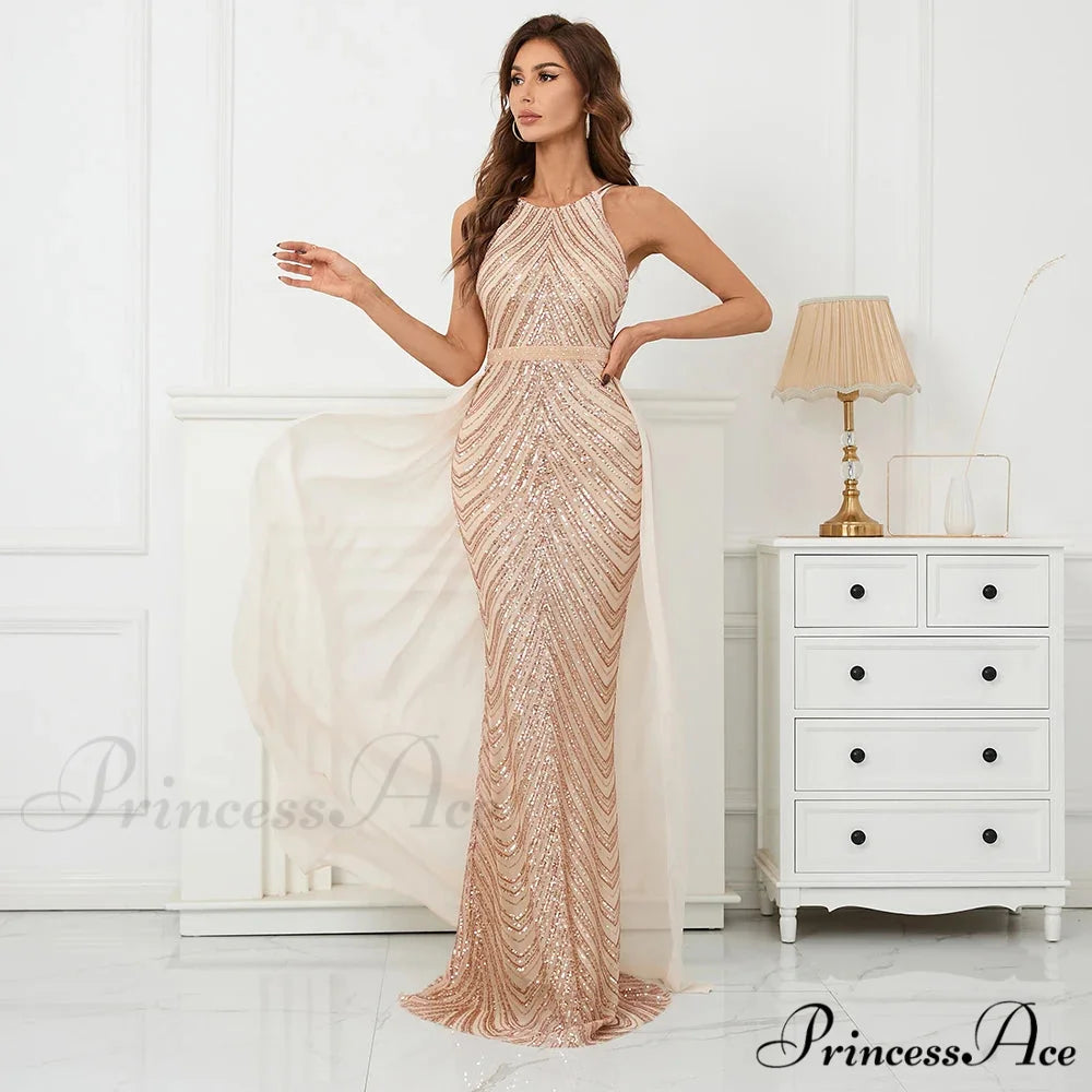 Green Off Shoulder Tassel Sequin Evening Dress Sexy Cross Back Christmas Party Dress Gold / 2