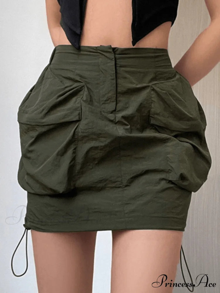 Green Padded Graceful Cropped Tank Top Green / S