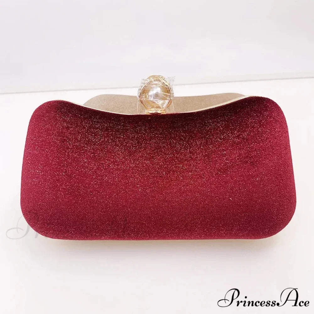 Green Retro Wedding Evening Clutch Purse Wine Red / 20x5x11cm clutchbag-250126