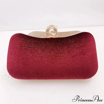 Green Retro Wedding Evening Clutch Purse Wine Red / 20x5x11cm clutchbag-250126