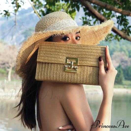 Green Woven Free-spirited Style Evening Clutch wristlet-250126