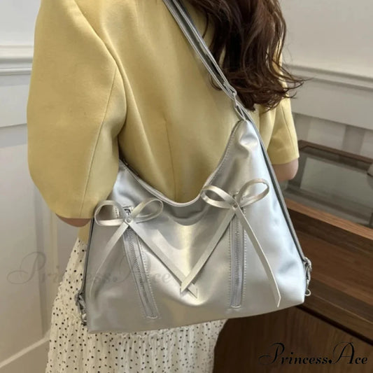 Grey Arch Synthetic Leather Shoulder Bag shoulder-250126