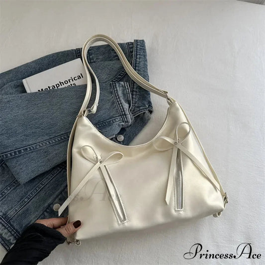 Grey Arch Synthetic Leather Shoulder Bag Beige shoulder-250126