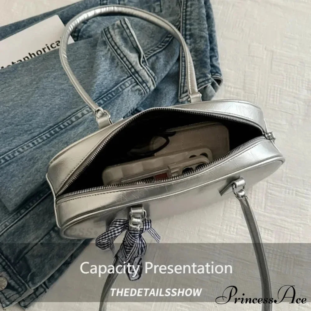Grey Cushion Crossbody Shoulder Bag shoulder-250126