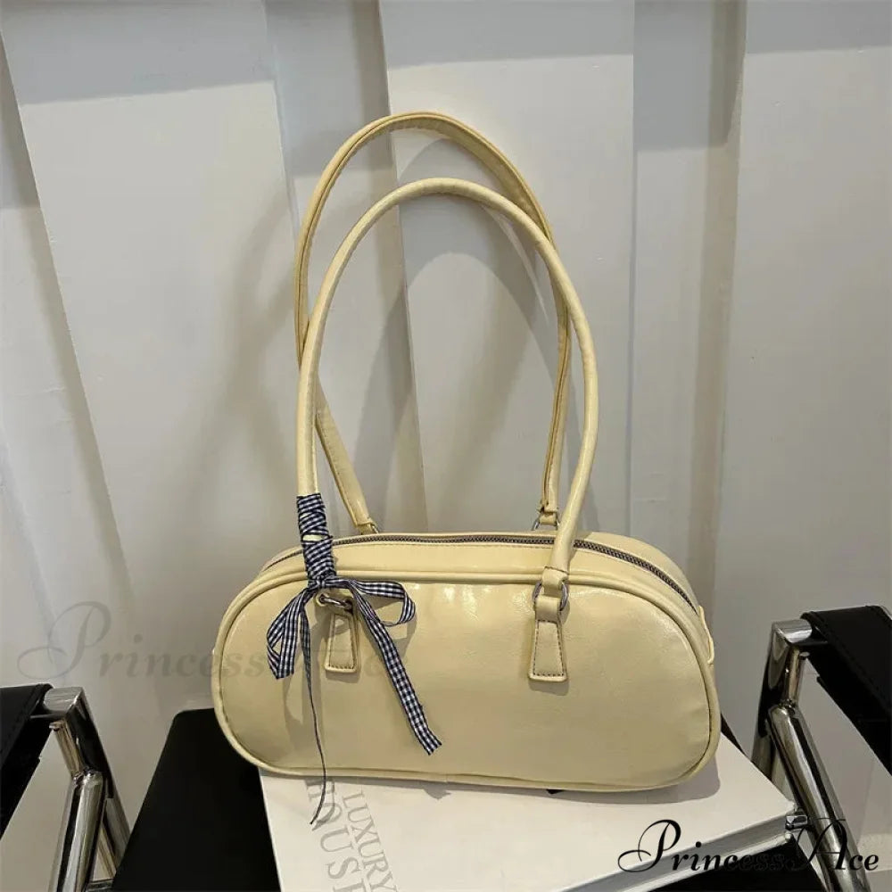 Grey Cushion Crossbody Shoulder Bag Yellow (free Ribbon) shoulder-250126