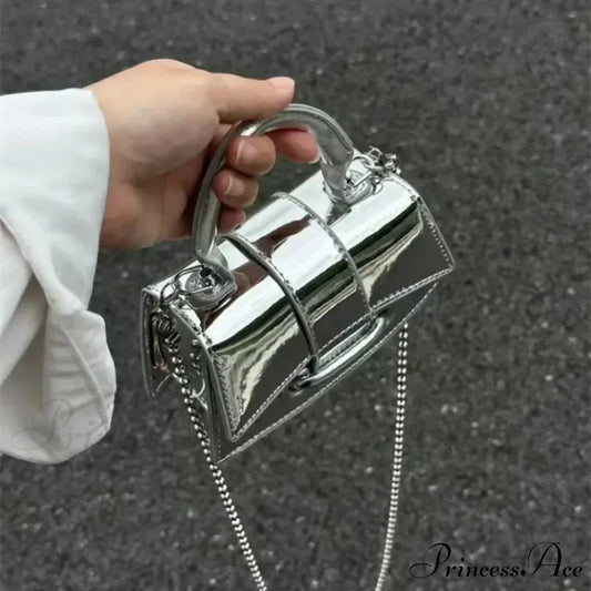 Grey Elegant Synthetic Leather Crossbody Purse handbag-250126
