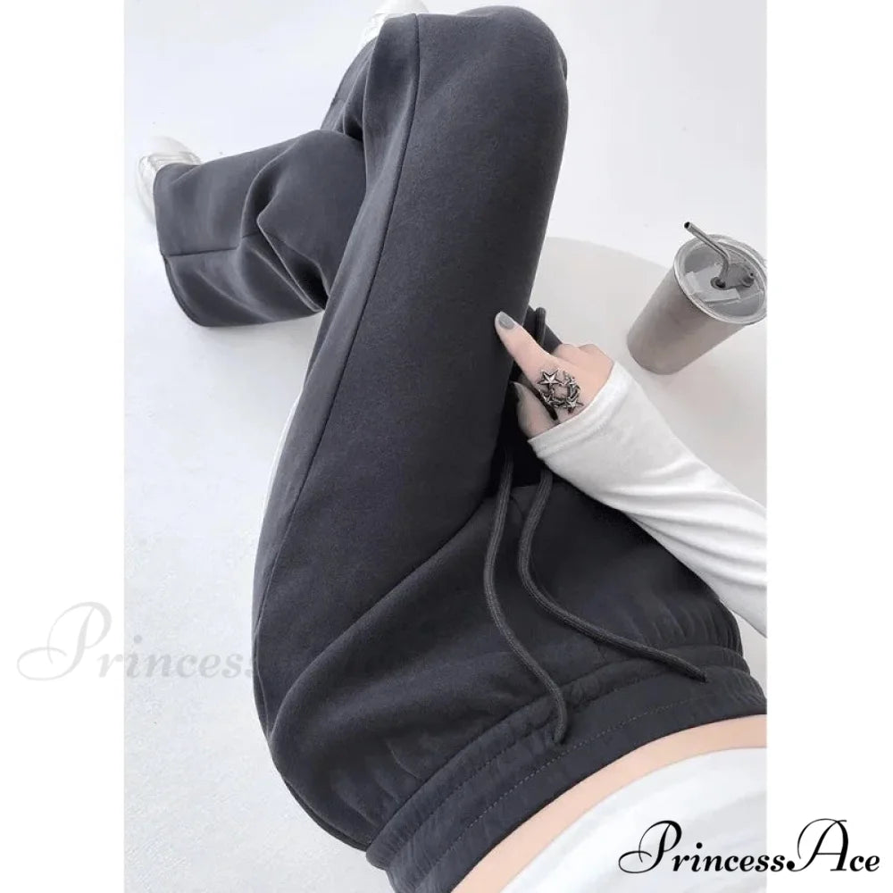 Grey Elevated Waist Flared Sweatpants Trousers grey / S pants-241228