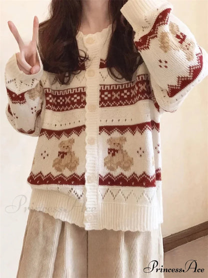 Grizzly Mark Long Sleeve Button-Up Sweater cardigans-241228