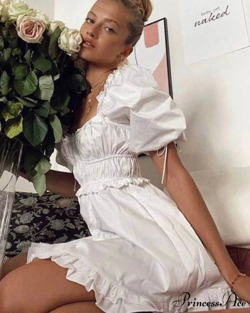 HAISY Elegant MINI DRESS White / S