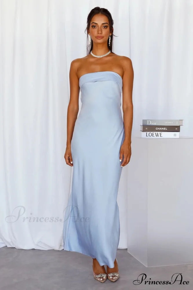 Half Open Back Charming Sleeveless Silky Dress S / 3#