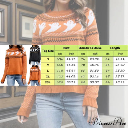 Halloween Cozy Y2K Oversized Warm Long Sleeve Comfortable Pullover Sweater