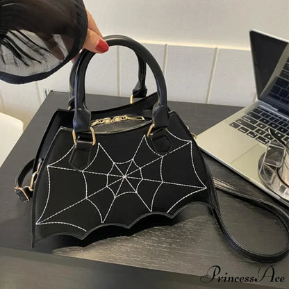 Halloween Novelty Fashion Bat WingCreative PU Leather Women’s Crossbody Bag Black