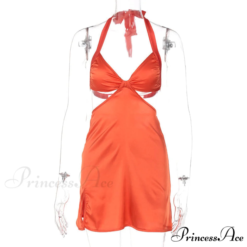 Halter Backless Bandage Women Slim Bodycon Hollow Out Warm-Season Mini Strapless Party Sexy Gown Dress