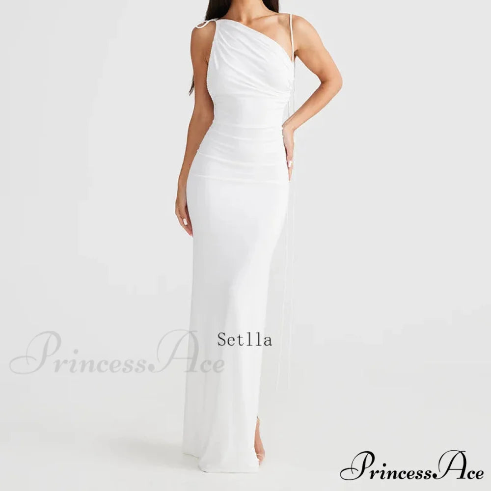 Halter Backless Ruched Elegant Sleeveless Split Summer-ready Midi Dress