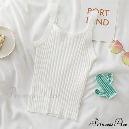 Halter Basic Sleeveless Knitted Crop Top