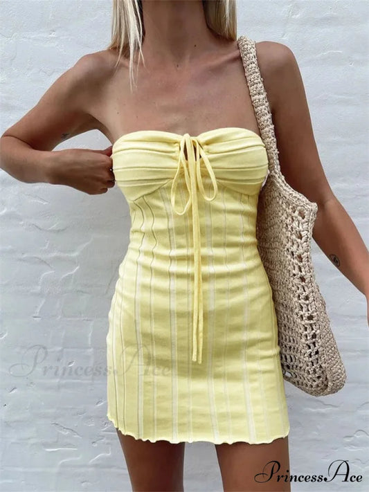 Halter Knitted Envelop Mini Dress minidress-250223