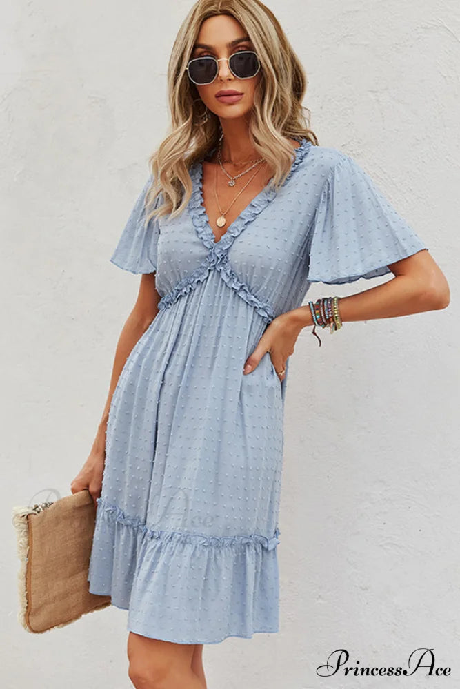 Halter Neck Cutout Trendy Front Solid Color Dress