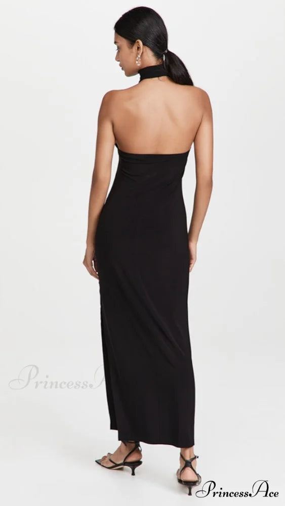 Halter Turtle Stylish Side Slit Gown