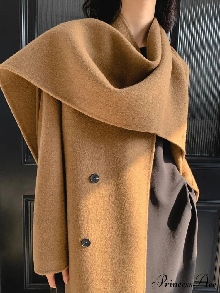 Handcrafted Cashmere Wool Cinched Overcoat brown / XXS overcoats-241228