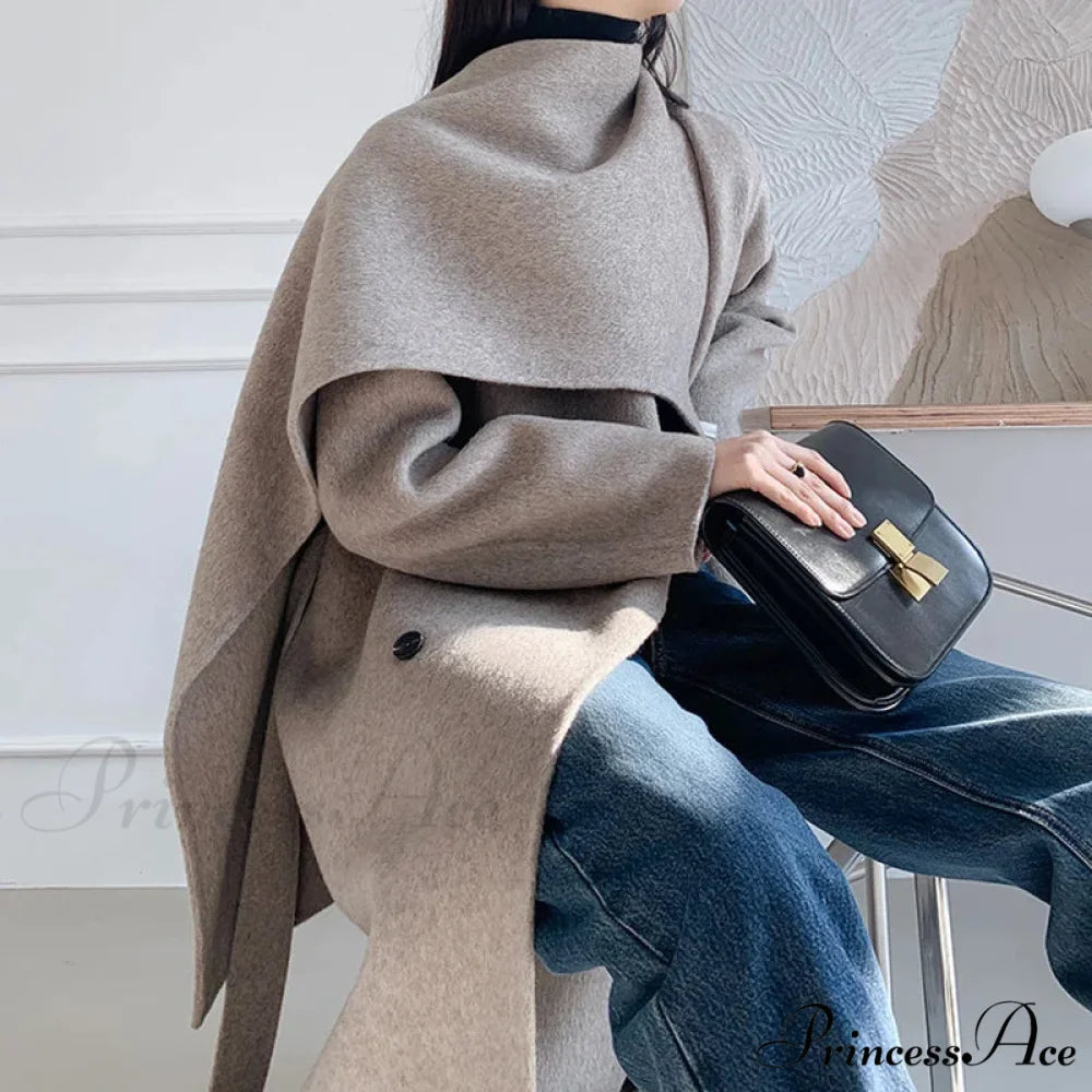 Handcrafted Cashmere Wool Cinched Overcoat overcoats-241228