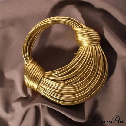 Handcrafted Pasta Gold Evening Clutch Purse Gold / (20cm handbag-250126