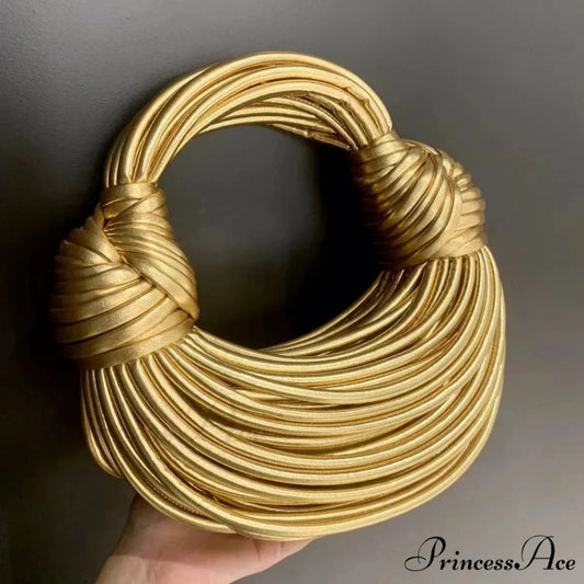 Handcrafted Pasta Gold Evening Clutch Purse handbag-250126