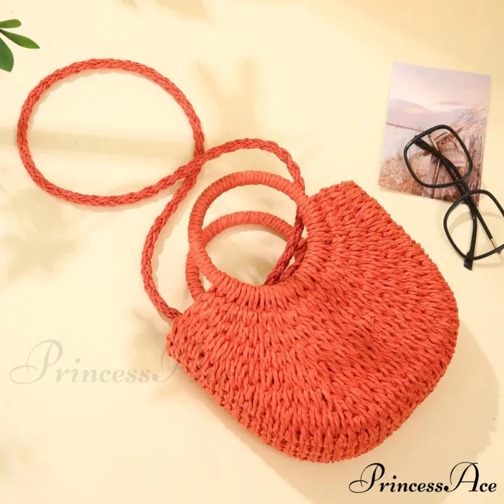 Handcrafted Straw Rattan Seaside Crossbody Purse handbag-250126