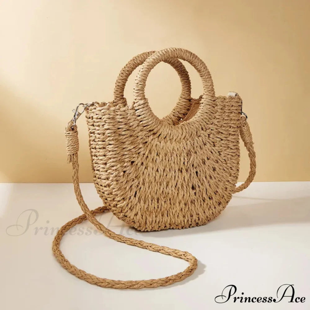 Handcrafted Straw Rattan Seaside Crossbody Purse handbag-250126