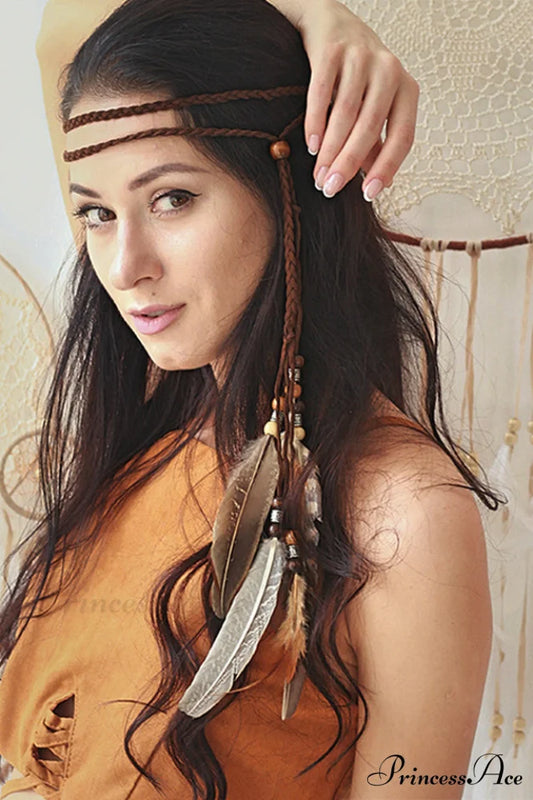 Handmade Bohemian Stylish Feather Headband Picture