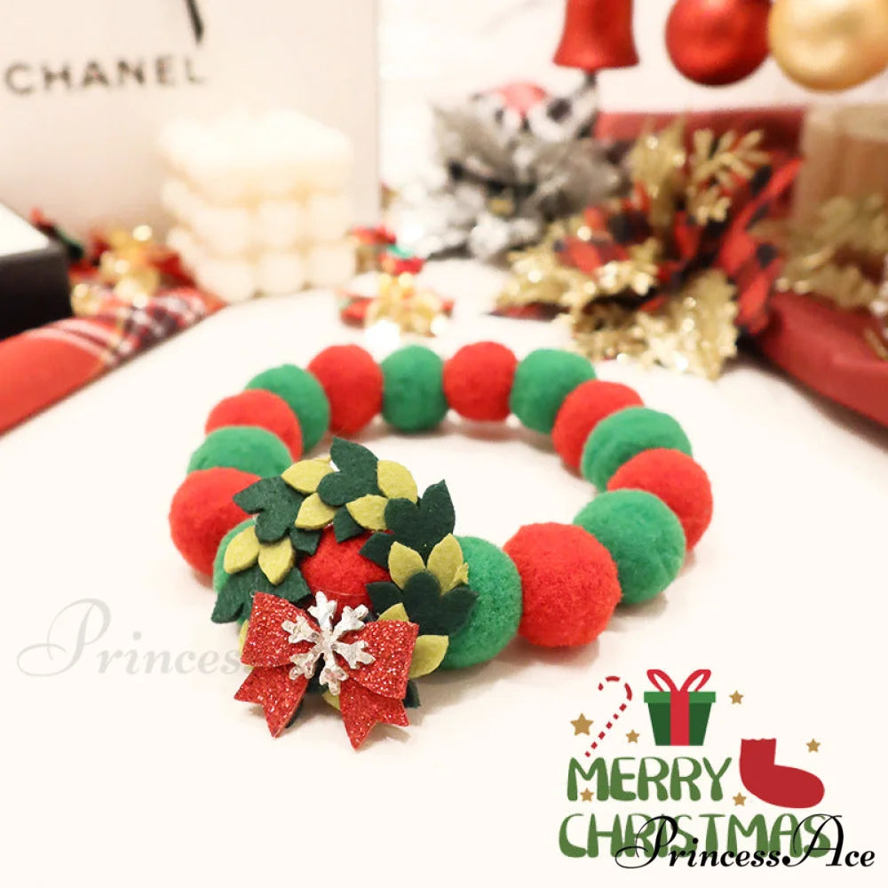 Handmade Cat Dog Neckband Collar Pet Jewelry Christmas money / S-Small