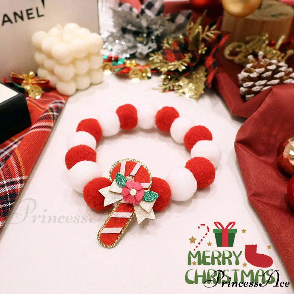 Handmade Cat Dog Neckband Collar Pet Jewelry Christmas token payment / S-Small