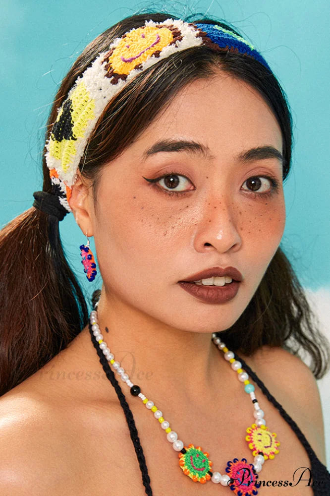 Handmade Smile Stylish Pattern Knit Headband Multi Colour