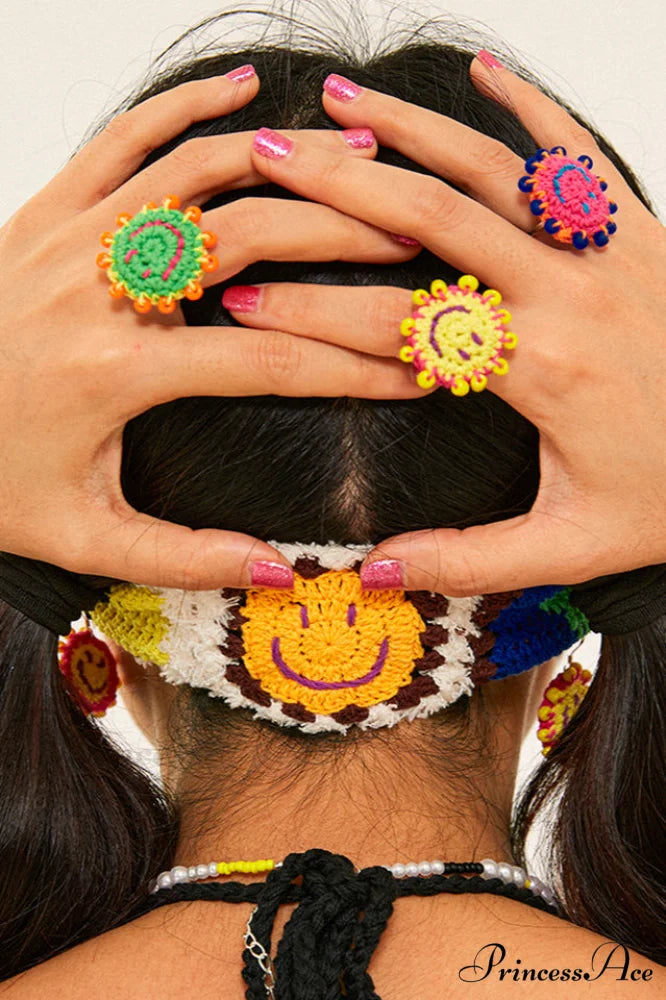 Handmade Smile Stylish Pattern Knit Headband Multi Colour