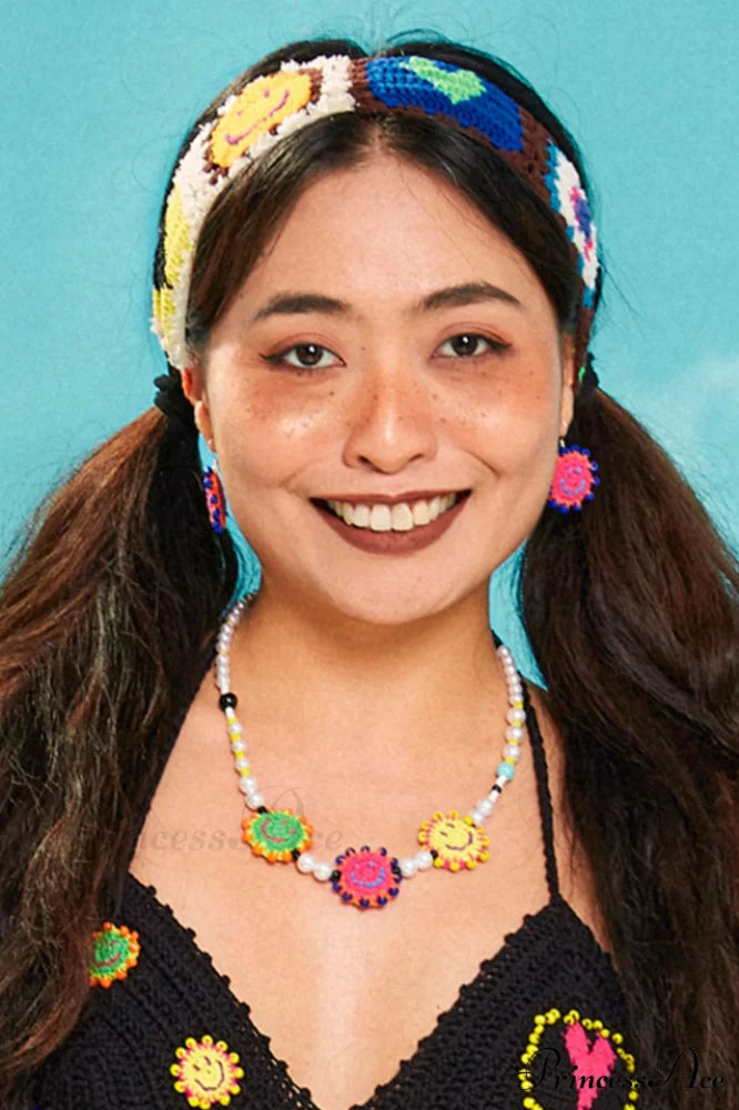 Handmade Smile Stylish Pattern Knit Headband Multi Colour