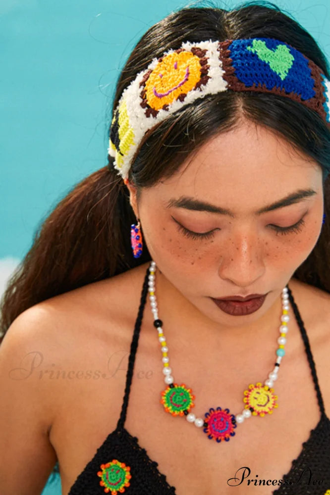 Handmade Smile Stylish Pattern Knit Headband Multi Colour
