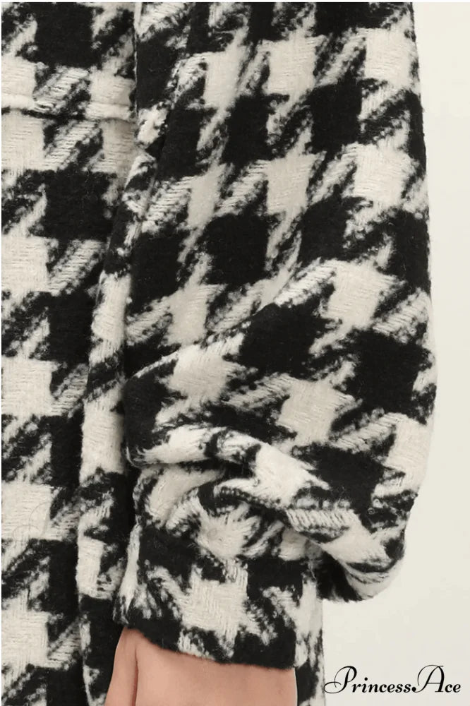 Hannah Houndstooth Stylish Shirt Jacket