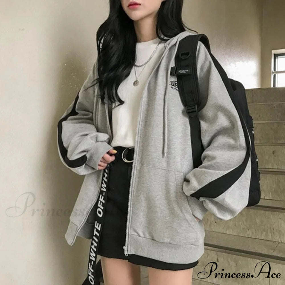 Harajuku Arm Long Hoodie Oversized - Women’s - Fit Loose - Boyfriend Style Street Casual Fleece Sweatshirt Material