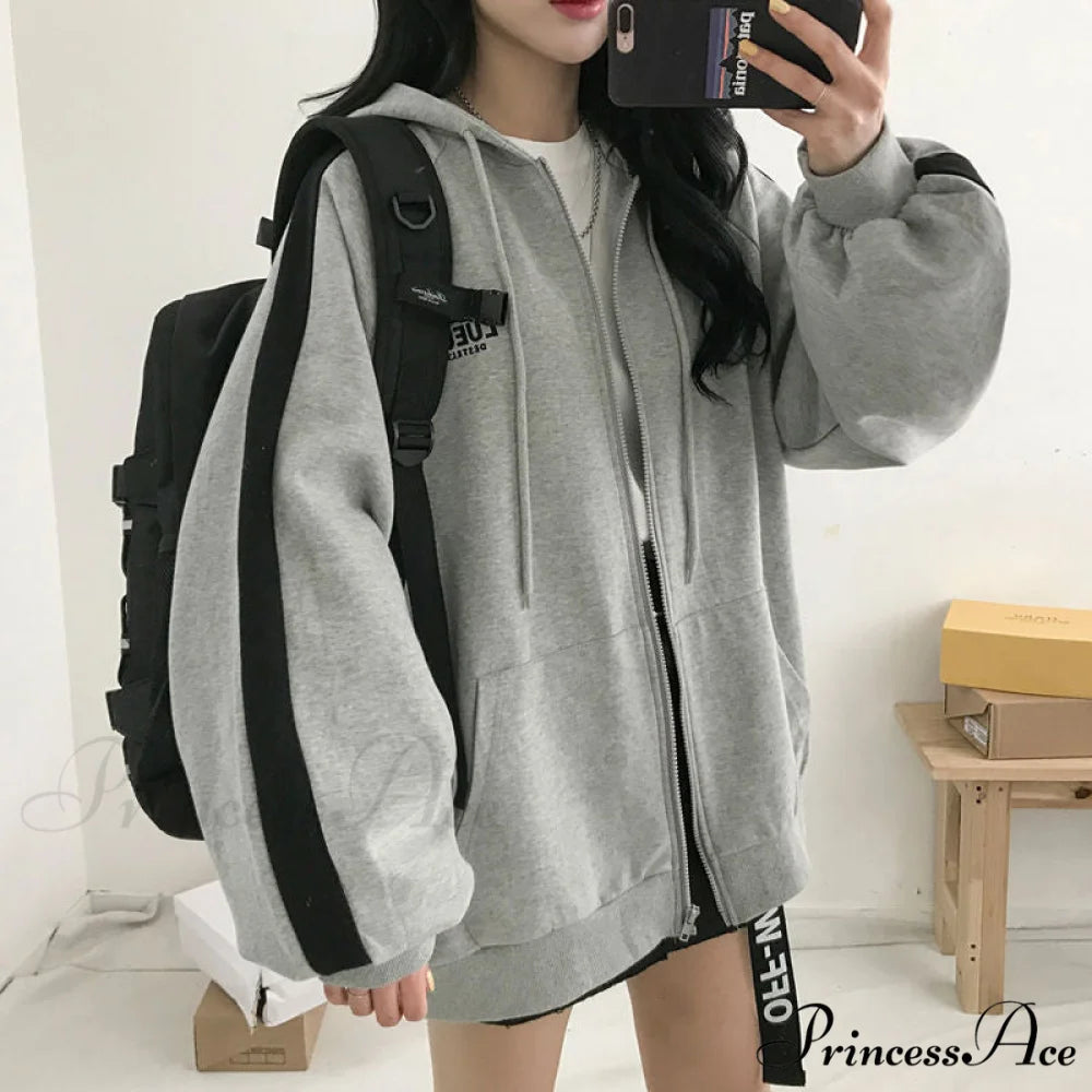 Harajuku Arm Long Hoodie Oversized - Women’s - Fit Loose - Boyfriend Style Street Casual Fleece Sweatshirt Material