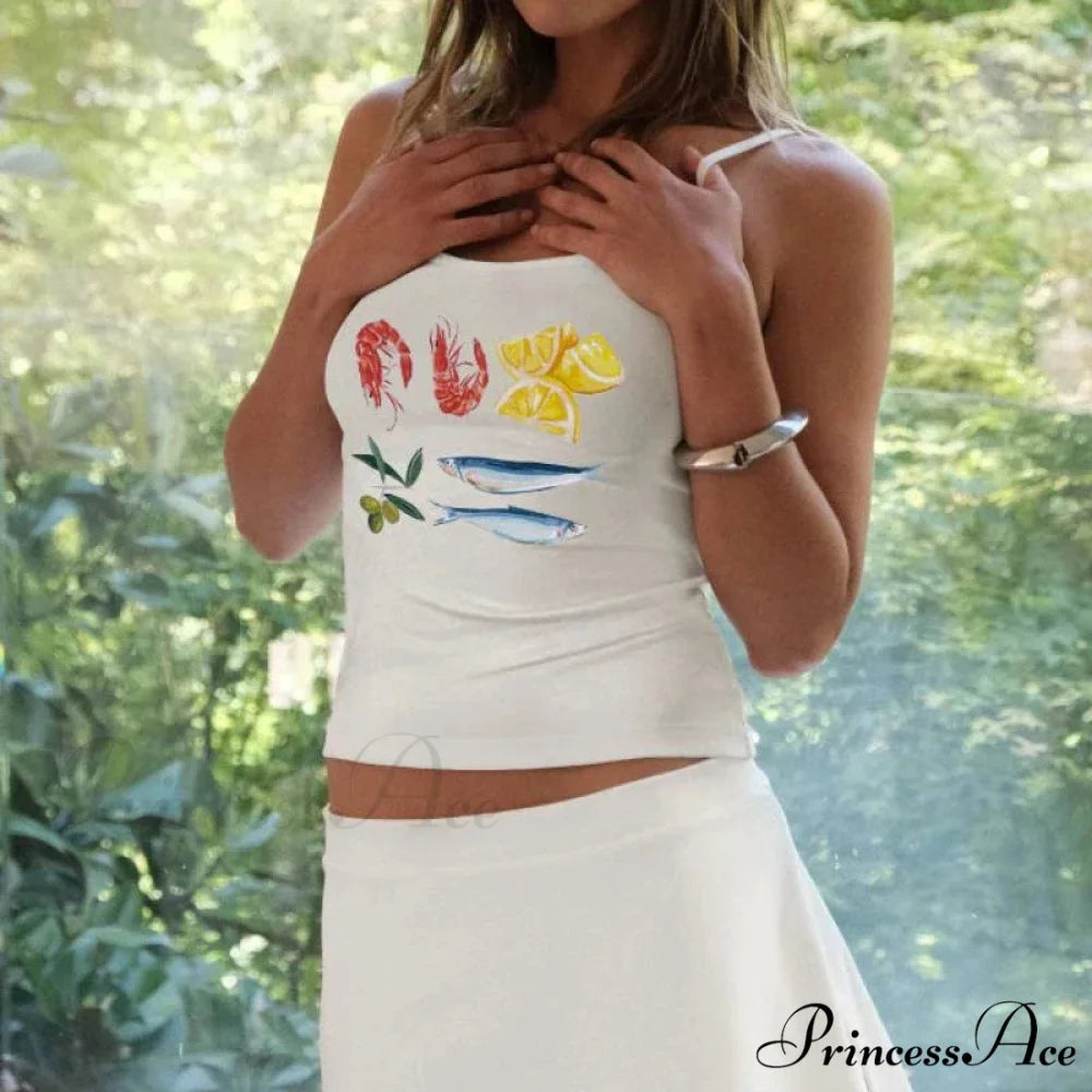 Harajuku Artistic Design Mesh Transparent Open-Back Aesthetic Spaghetti Strap Crop Top WHITE2 / S croptop-250126