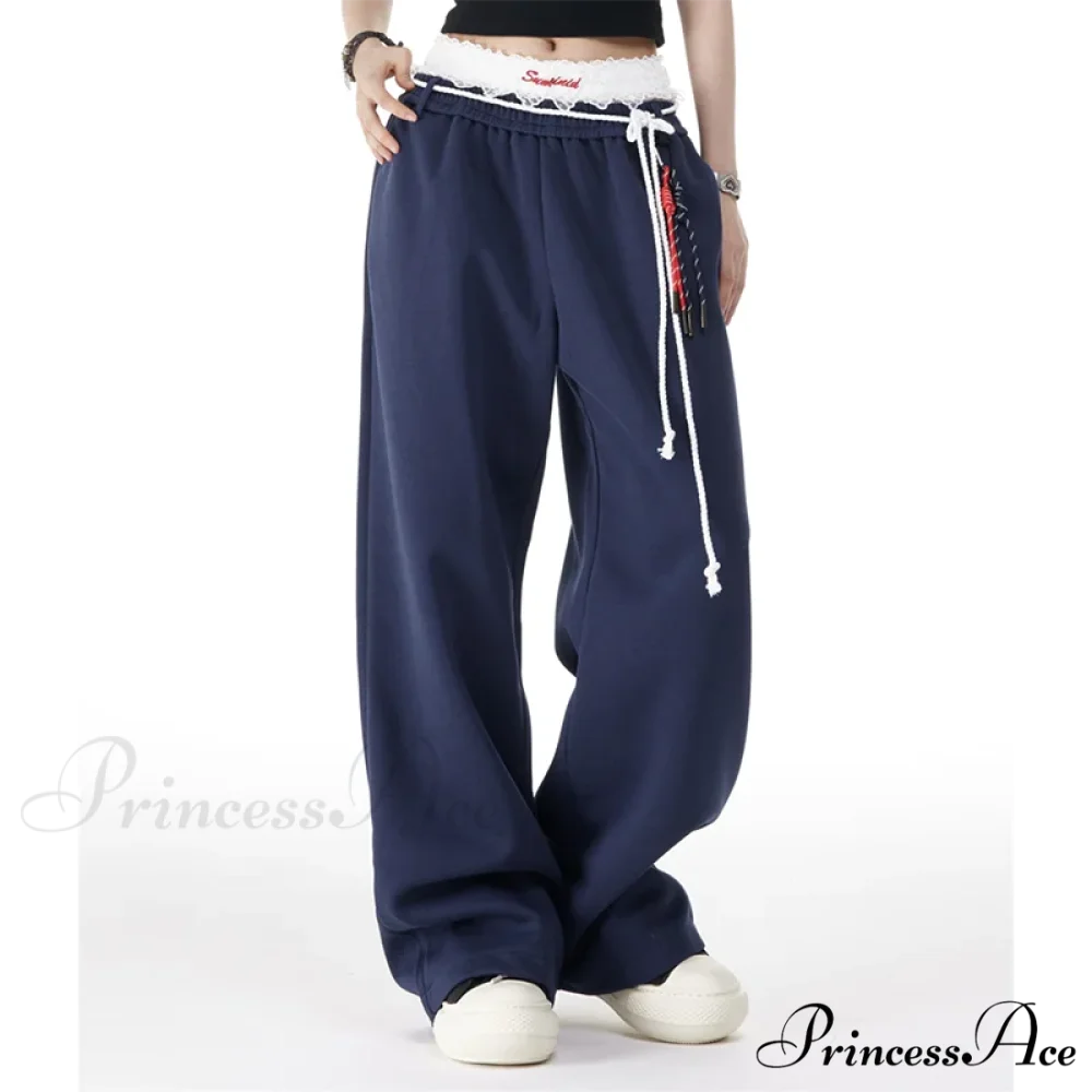 Harajuku Baggy Wide-Leg Elevated Dance Pant Navy blue / M pant-250223