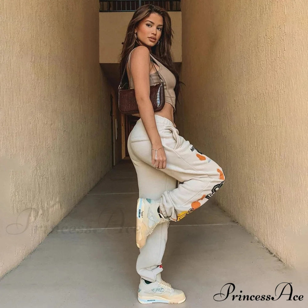 Harajuku Butterfly Skull Printed Trousers